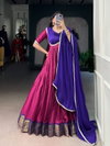 Ynf5008 Aura Silk Zari Weaving Work Gown With Dupatta Wholesale Price In Surat